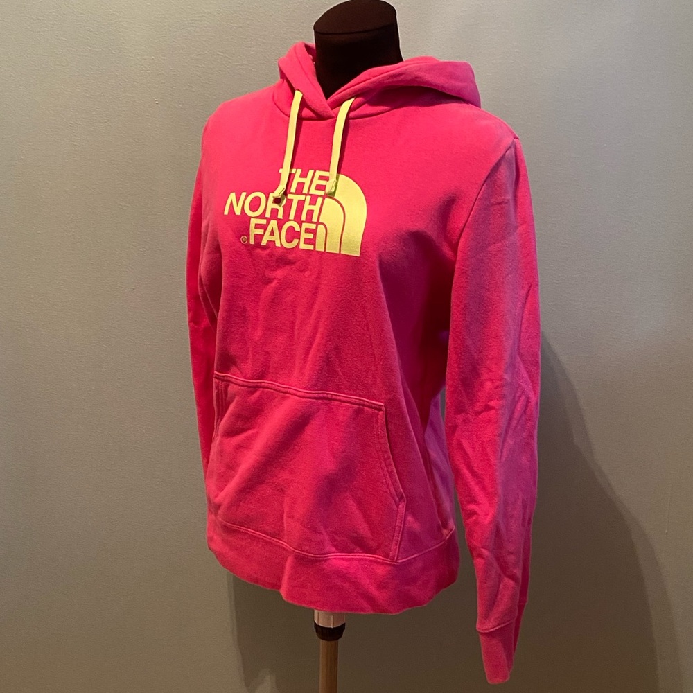 North Face pink hoodie size large. EUC